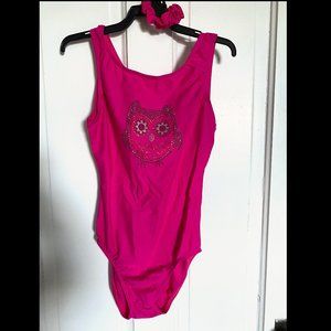 Destira Hot Pink rhinestone Owl leo, AM. Like new